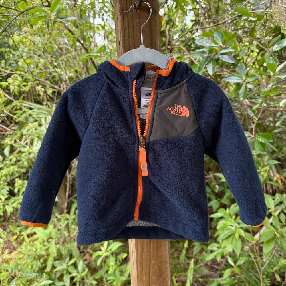 The North Face Navy and Orange Infant Jacket